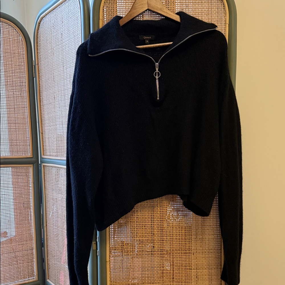 Quince Black Turtleneck Sweater